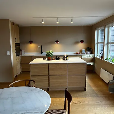 Sunset Penthouse With A Large Terrace & Fjord View דירה סנדנס
